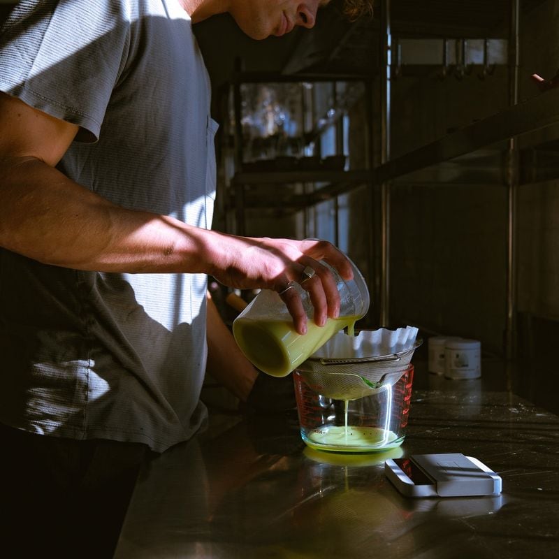 Shiso + White Peach Matcha Soda