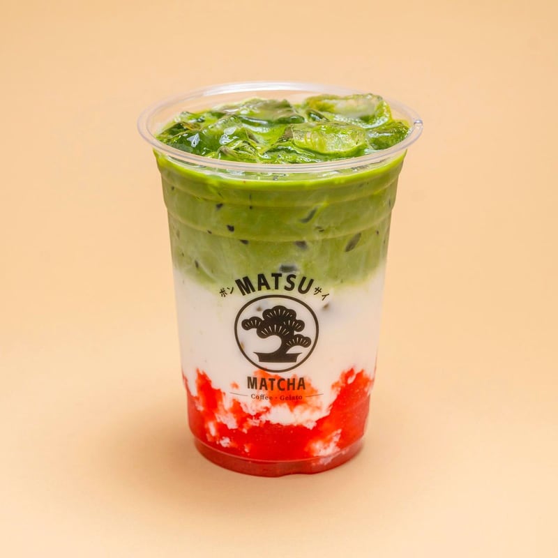 Matcha Latte with Strawberry