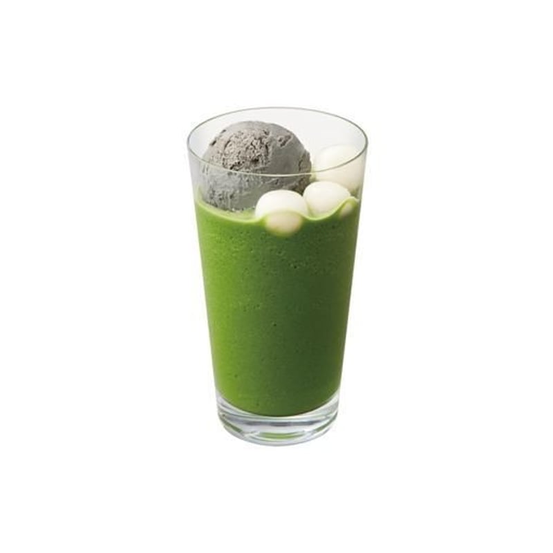 Black Sesame Float Frappe with Mochi