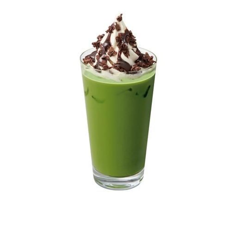 Iced Matcha Soft Serve Latte with Chocolate Crunch