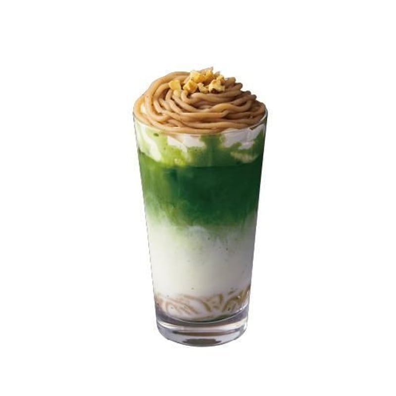 Matcha Mont Blanc Latte with Walnuts