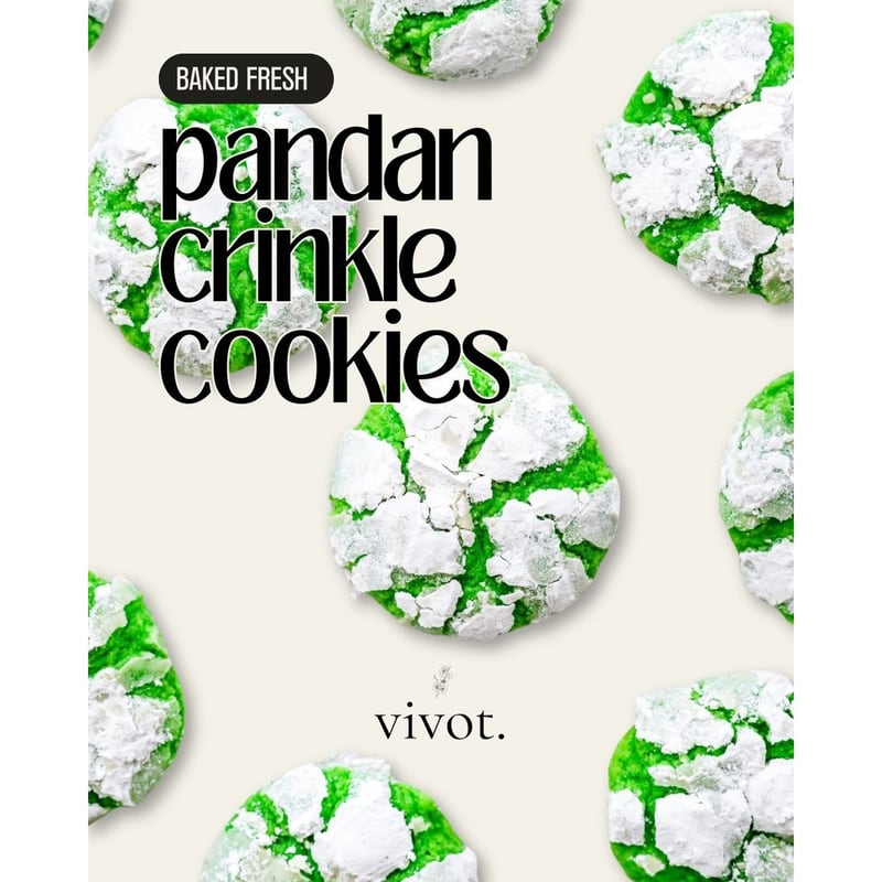 Pandan Crinkle Cookie