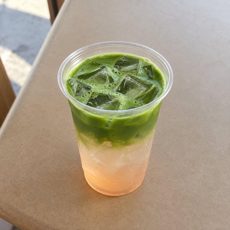Matcha Peach Water Americano